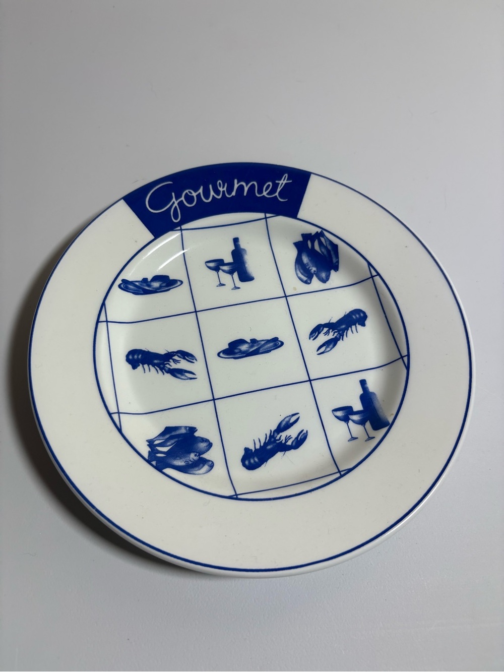 Gourmet Blue & White Decorative Plate